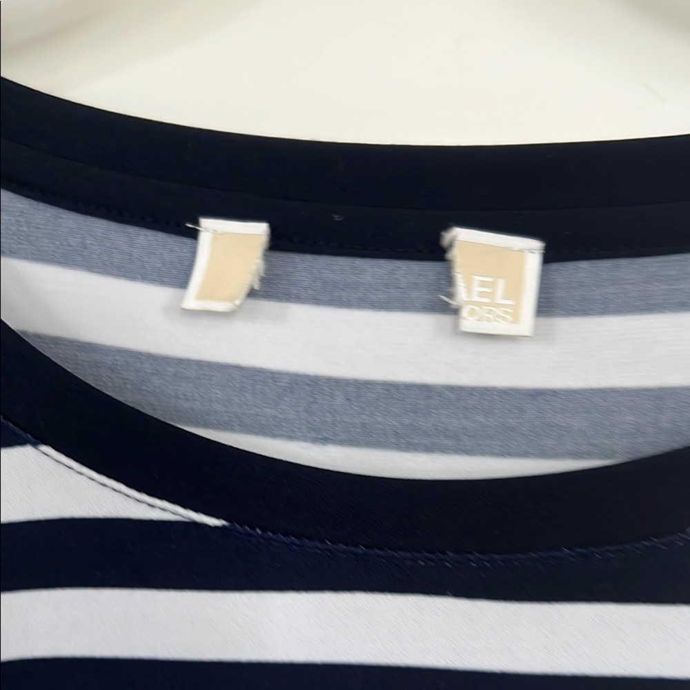 Michael Kors White and Blue Ribbed Mini Dress - Picture 3 of 4